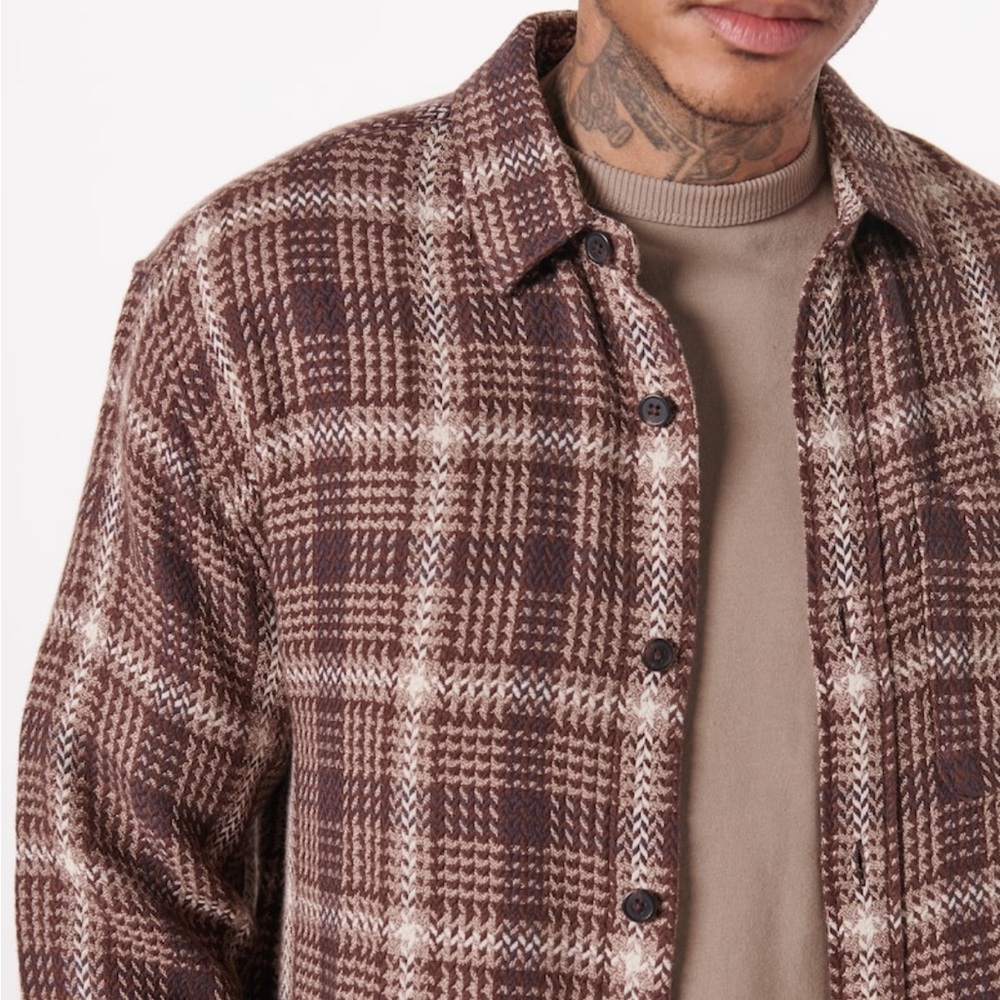 Abercrombie Plaid Button-Up Shirt Jacket
